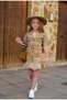 Girl's Buttoned Dress with Belt Detail