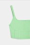 Women's Green Gingham Crop Bustier - 2