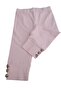 Girl's Button Detailed Below Knee Combed Cotton Capri Tights - 2