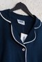 Women's 100% Organic Cotton Natural Shirt Collar Buttoned Long Sleeve Piping Pajama Set - 3