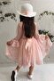 Girl's Salmon Hat Laced Princess Dress - 3