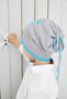 Boy's Gray Blue Star Hat Beanie Soft Double Layer 100% Natural Cotton Combed Cotton - 2
