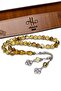 Men's Love Knot Tasseled Fossil Beirut Drop Amber Rosary