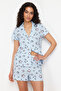 Blue-Star Patterned Cotton Pajamas Set Thmss24Pt00200