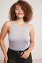 Shelby Women's Body Completely Fitted Halter Collar Zero Sleeve Gray Plus Size Body - 6