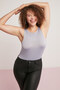 Shelby Women's Body Completely Fitted Halter Collar Zero Sleeve Gray Plus Size Body
