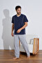 Summer Cotton Single Jersey (Single Jersey) Men's Pajama Set