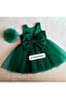 GREEN MODEL GIRL'S DRESS
