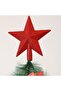 زينة شجرة عيد الميلاد على شكل قمة جبل لامعة 20 سم باللون الأحمر - 6