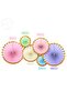 Set of 6 Gold Foil Macaron Fan Decorations - 2