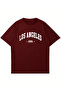 Unisex Oversize Crew Neck Los Angeles Printed T-Shirt