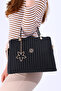 Women's Handbag Women's Shoulder Bag STRIPED BLACK - 3