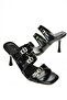 S518200409 Black Thin Heeled Women's Slippers - 6