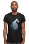 Howling Wolf in the Forest Black Unisex Sleeveless T-Shirt Cut-Out Sleeve T-Shirt - 3