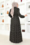 Crispy Pattern Buttoned Dress - 4