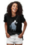 Howling Wolf in the Forest Black Unisex Sleeveless T-Shirt Cut-Out Sleeve T-Shirt - 2