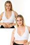 Breastfeeding Sports Bra Set of 2 Hg0055 White-White - 2