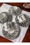 Decorative Stylish Design Black and White Zebra and Giraffe Motif 4-Person Coffee Cup Set