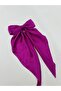 Fuchsia Satin Bow - Long Tail and Vending Machine Hair Clip - 3