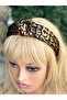 French model imported glossy gilded leopard Patterned knotted crown women's and children's crown black gold - 3