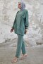 Tassel Detail Jewelled Crepe Set - Mint - 4