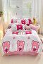 Children's Duvet Cover Set with Single Elastic Sheet, Natural Healthy Cotton, Ranforce Bear Panda Patterned - 2