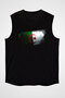 Algeria - Algeria Black Unisex Sleeveless T-Shirt Cut Sleeve T-Shirt