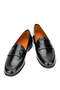 Men's Genuine Leather Black Opening Loafer Shoes - 4