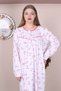 Mother, Combed Cotton Hospital Nightgown Two Yarn, Winter Oversize Comfortable Fit Nightgown - 6