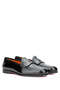 Men's Genuine Leather Black Opening Loafer Shoes - 5