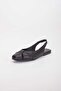GENUINE LEATHER OPEN BACK BLACK SHOES