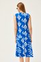 Women's Cobalt Blue and White Skirt Piece Knitted Dress ELB-19002105 - 5