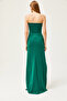 Women's Emerald Green Deep Slit Strapless Long Dress AEL-00000005 - 5