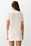 Taş Payet Slogan Nakışlı Regular/Normal Kalıp Örme T-Shirt TWOSS24TS00045 - 6