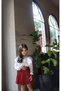 29 October Girl's Suit with Red Leather Skirt