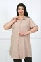 Women's Stone Color Soft Linen Large Size Tunic