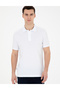 PİERRE CARDIN SLIM FIT WOVEN POLO NECK WHITE T-SHIRT