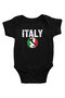 Italy Black Unisex Baby Bodysuit - Zıbın