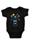 Planets in a Vase Black Unisex Baby Bodysuit - Zıbın