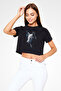 Wolf Black Unisex Crop Top T-Shirt - 2