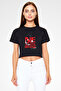 Black Unisex Crop Top T-Shirt for Those Who Say What Happy Turkim