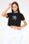 Azerbaijan Black Unisex Crop Top T-Shirt - 2