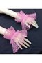 Pink curly polka dot Tulle cuff bracelet. - 3