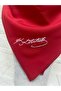 Red Handmade K. Ataturk Written Plain Scarf - Bandana - April 23, October 29, August 30, 19 May - 2