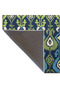 Flower Floral Themed Green and Blue Diamond Decorative and Woven Base Carpet 4326 - 5