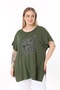 plus size oversize model floral print tisort - 6
