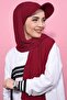 شال جاهز مع قبعة هيجاب حمراء - 2