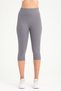 Women's Anthracite Corded High Waist Recovery Below the Knee Capri Leggings Capri - 2