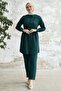 Front Tie Double Set - Emerald Green - 4