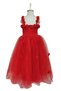 Crowned Red Rose Girls' Evening Dress - Crystal Tulle Evening Dress Girls' Dress Engagement Wedding Kids Evening Dress - 4